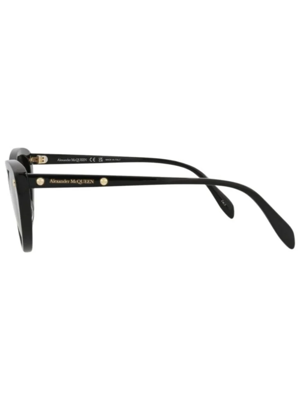 New Alexander McQueen Womens Cat Eye Black Black Grey Fashion Designer Sunglasse